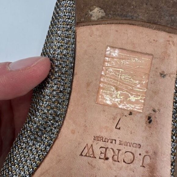 J.Crew Womens Gemma Glitter Ballet Flats Silver Size 7 - Picture 10 of 10